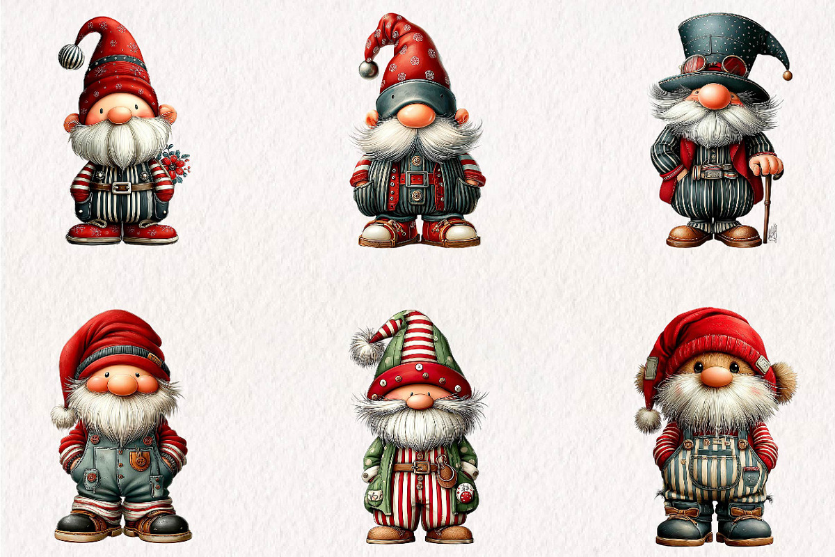 Vintage Santa Claus Striped Santa, a Seasonal Illustration by CreationArt (Photo 4 of 7)