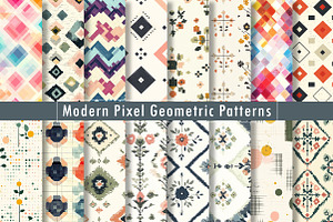 Modern Pixel Geometric Patterns, a Texture Graphic by Dream Creation