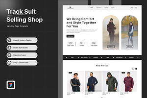 Track Suit Landing Page, a Landing Page Template by UXcelerate Studio