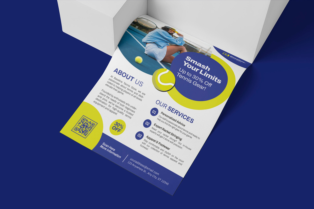 Baseline Tennis - Flyer, a Flyer Template by Esensifiksi.studio (Photo 2 of 3)