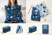 Cyanotype Gold Seamless Patterns, a Pattern Graphic by Ninterints (Thumbnail 8 of 13)