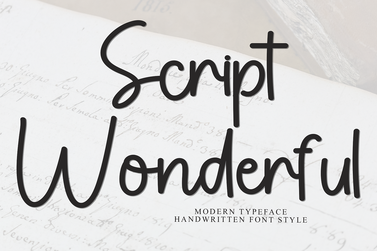 Script Wonderful, a Handwritten Font by FreshTypeINK (Photo 1 of 8)