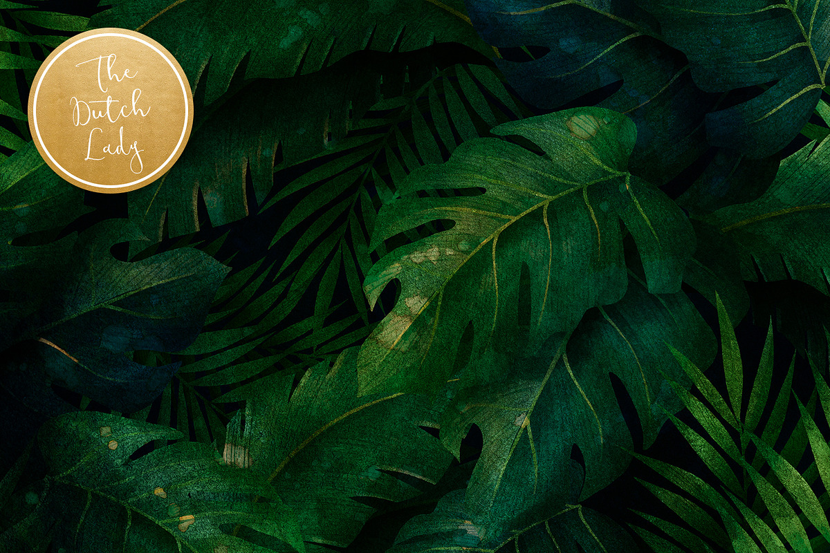 Tropical Leaves & Jungle Backgrounds, a Pattern Graphic by The Dutch ...
