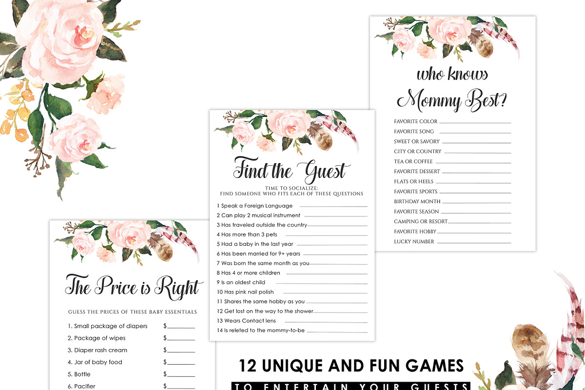 Baby Shower Games, Set Of 12, a Graphic by Wow Designs (Photo 5 of 5)
