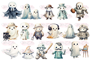 The Cute Ghosts Collection Clipart, a Seasonal Illustration by Watercolor Digital (Thumbnail 3 of 8)