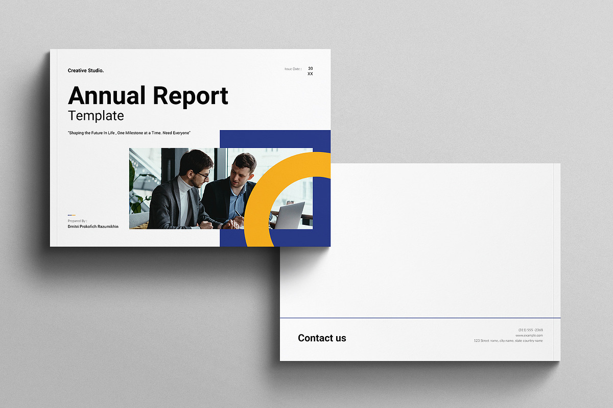Annual Report Template Landscape, a Brochure Template by E-Type