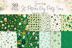 St. Patrick’s Day Party Icons Patter, a Texture Illustration by DreamPrint404
