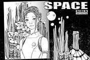 SPACE GIRLS Coloring Collection, a Person Illustration by ImHope (Thumbnail 8 of 10)