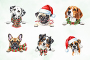Christmas Peeking Dogs Clipart Png, an Illustration by Creative Art (Thumbnail 9 of 9)