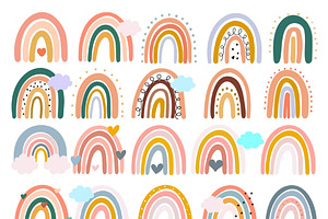 Rainbow set 20 PNG clip art