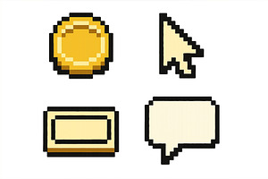 Digital pixel icons showcasing a, a Technology Illustration by ZinetroN