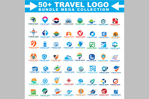 50+ Travel Logo Design Mega Bundle, a Branding & Logo Template by ArmanHossen75