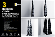 Hanging cloth mockup pack2, a Mockup by GraphicVil (Thumbnail 2 of 7)