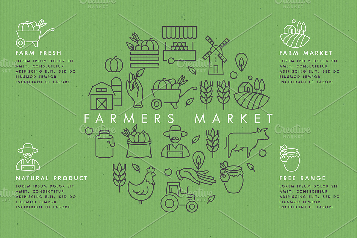 Organic food - logos and badges, a Branding & Logo Template by oxygen_8 (Photo 3 of 5)