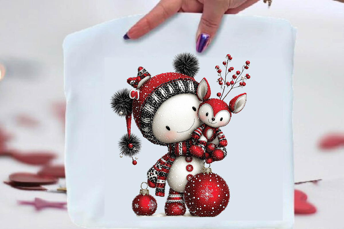 Whimsical Snowman Christmas Clipart, an Animal Illustration by SVGArt (Photo 3 of 9)