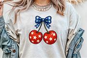 4th of July Coquette Cherry Bow, an Illustration by Sublimation Artist (Thumbnail 2 of 9)