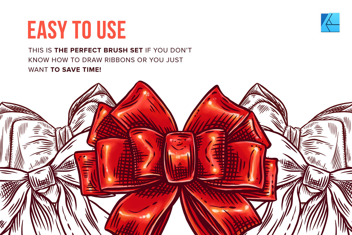 5 Ribbon Affinity Stamp Brushes, a Brush Add-On by Riveros Illustration (Photo 5 of 9)