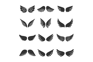 Angels wings silhouettes set, an Animal Illustration by Stock-Smart-Start