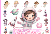 Pink Astronaut Clipart, Space Girl, a Person Illustration by VM PARTYS  BY TAIRUMA (Thumbnail 1 of 10)
