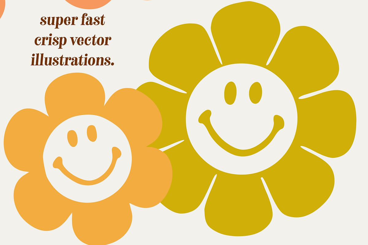Retro Flowers Illustration Font, a Symbol Font by Dear Darling Design (Photo 10 of 13)