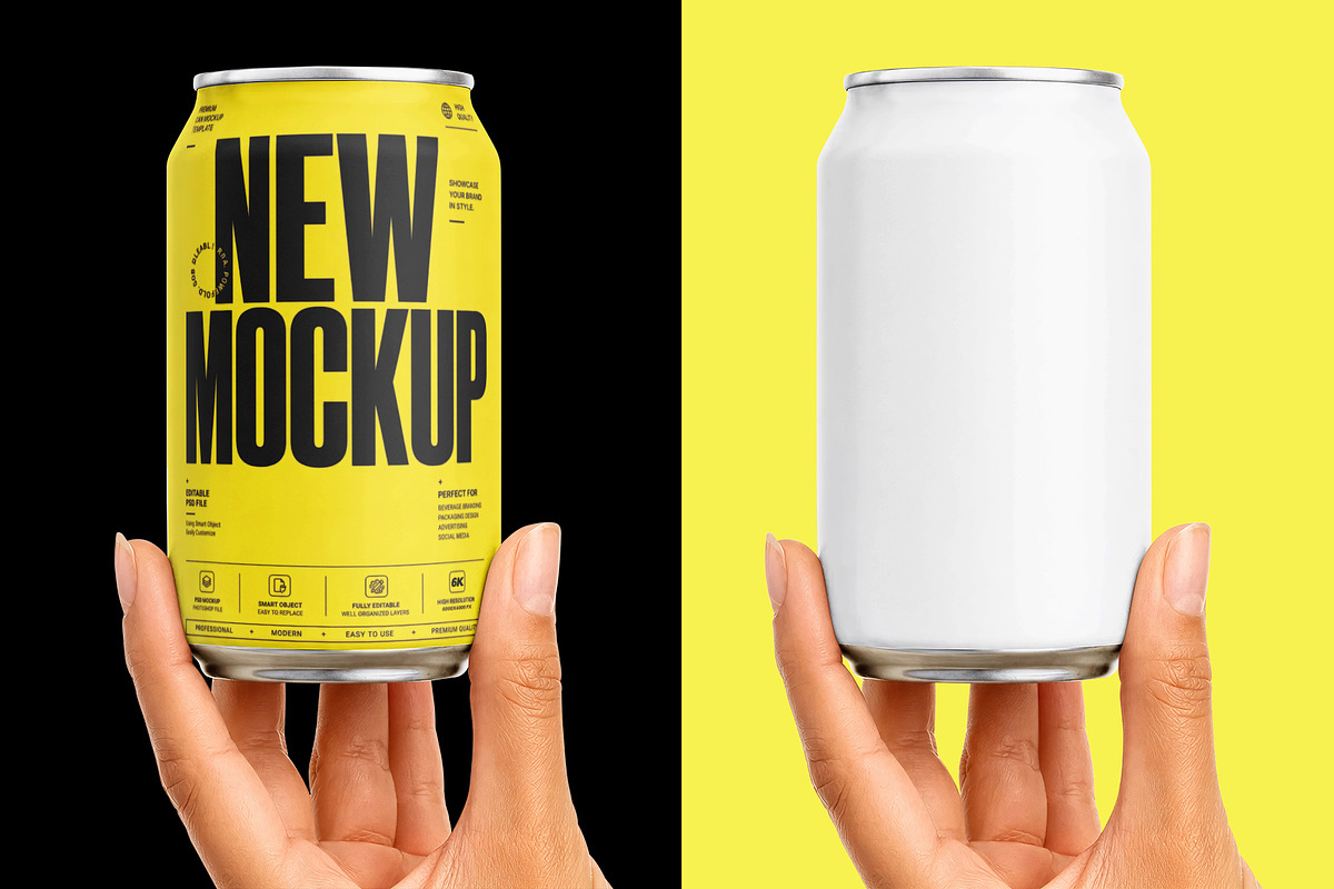 Soda Can Mockup Bundle, a Packaging Mockup by pixelmock (Photo 3 of 12)