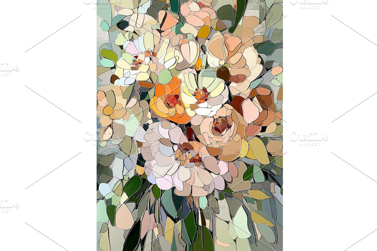 Abstract floral still life, a, an Illustration by Valenty
