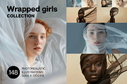 148 Young wrapped models, a Beauty & Fashion Photo by Handmadefont (Thumbnail 1 of 153)