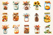 Watercolor Autumn Jar Clipart, an Illustration by Rose Art (Thumbnail 3 of 4)