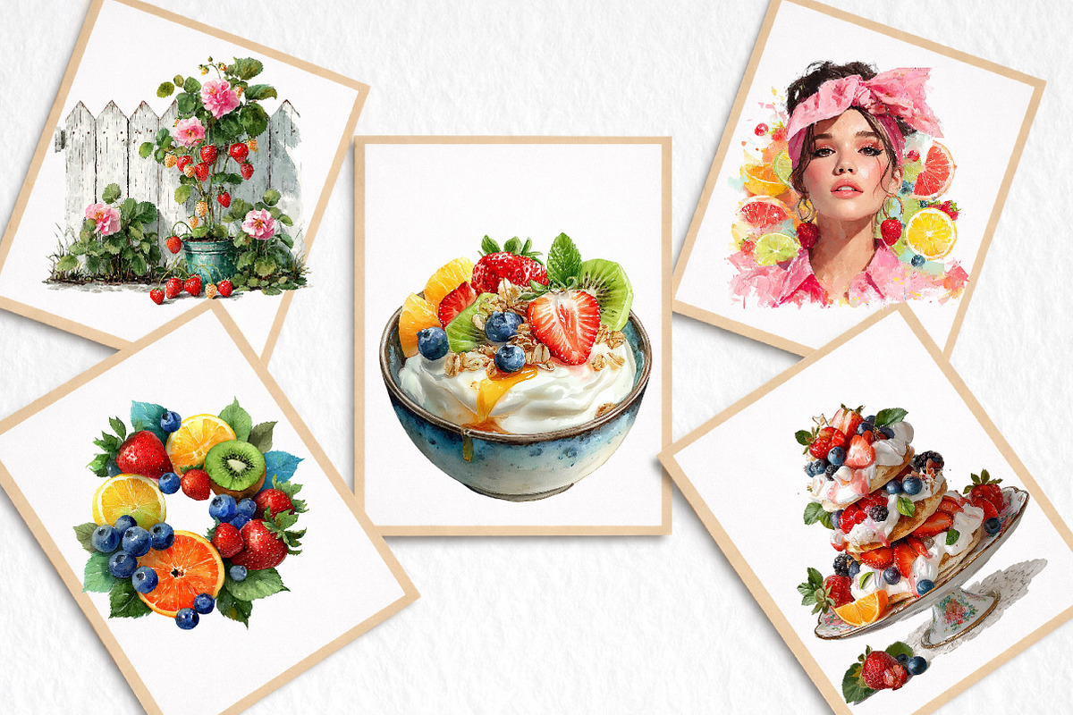 Watercolor Summer Vibe Clipart, an Illustration by DreamArtGraphic (Photo 5 of 8)