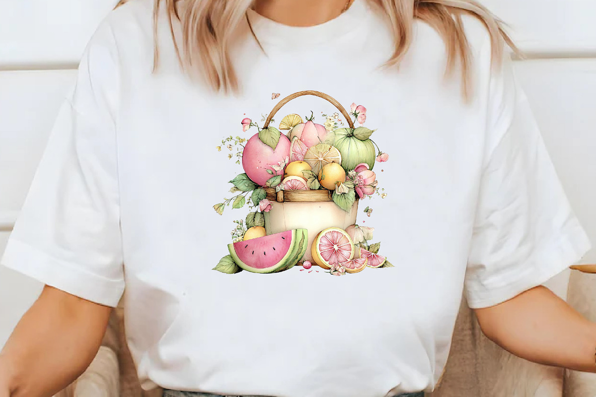 Whimsical Summer Fruit Basket Clipar, an Illustration by Designworld (Photo 6 of 8)