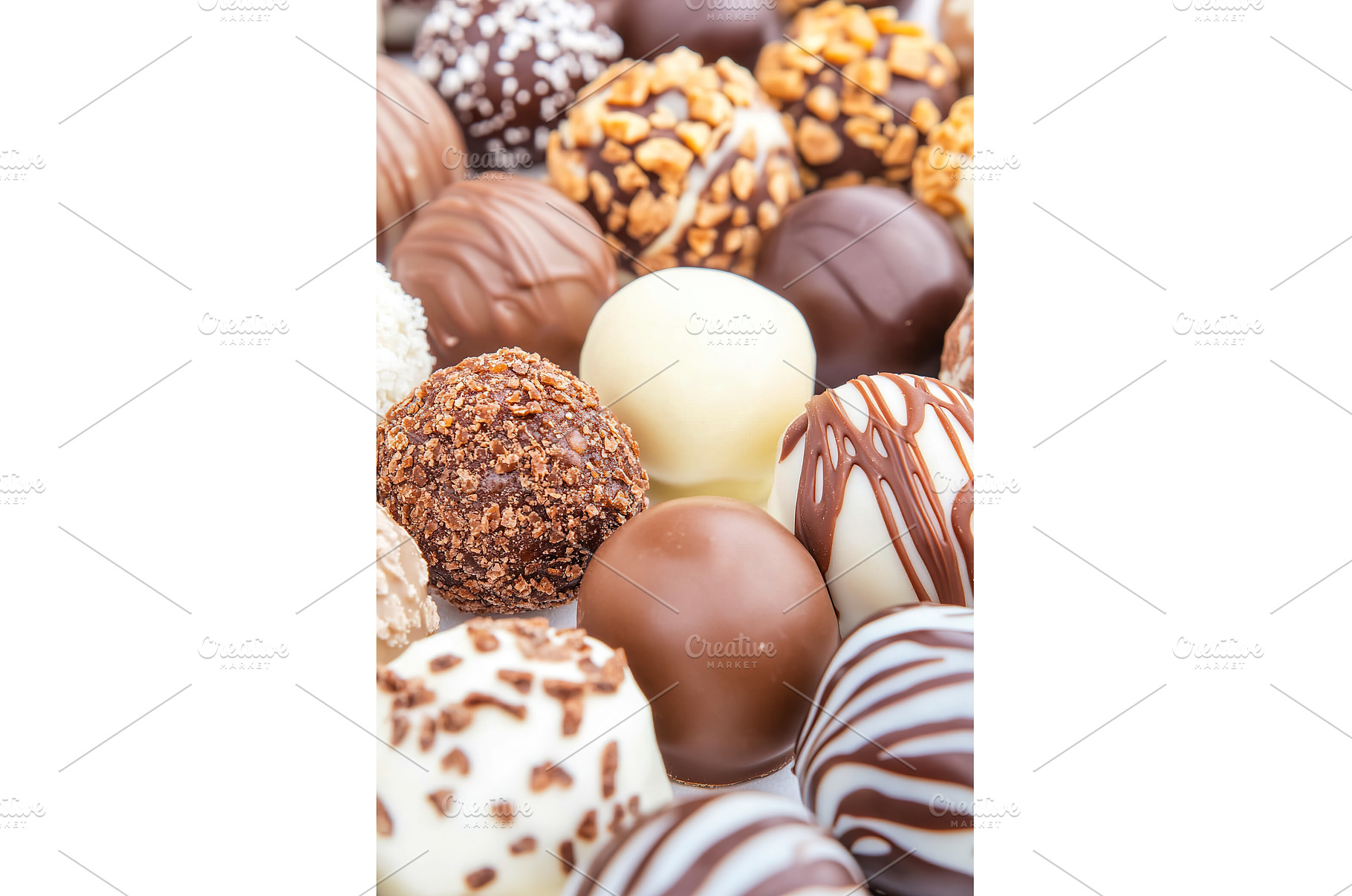 Assorted chocolate truffles with, a Food & Drink Photo by Lermont51