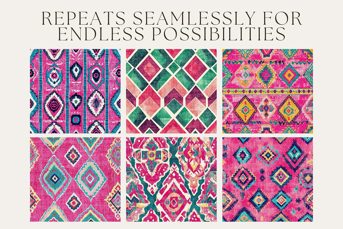 12 Pink Turkish Fabric Patterns, a Pattern Graphic by Inknfolly