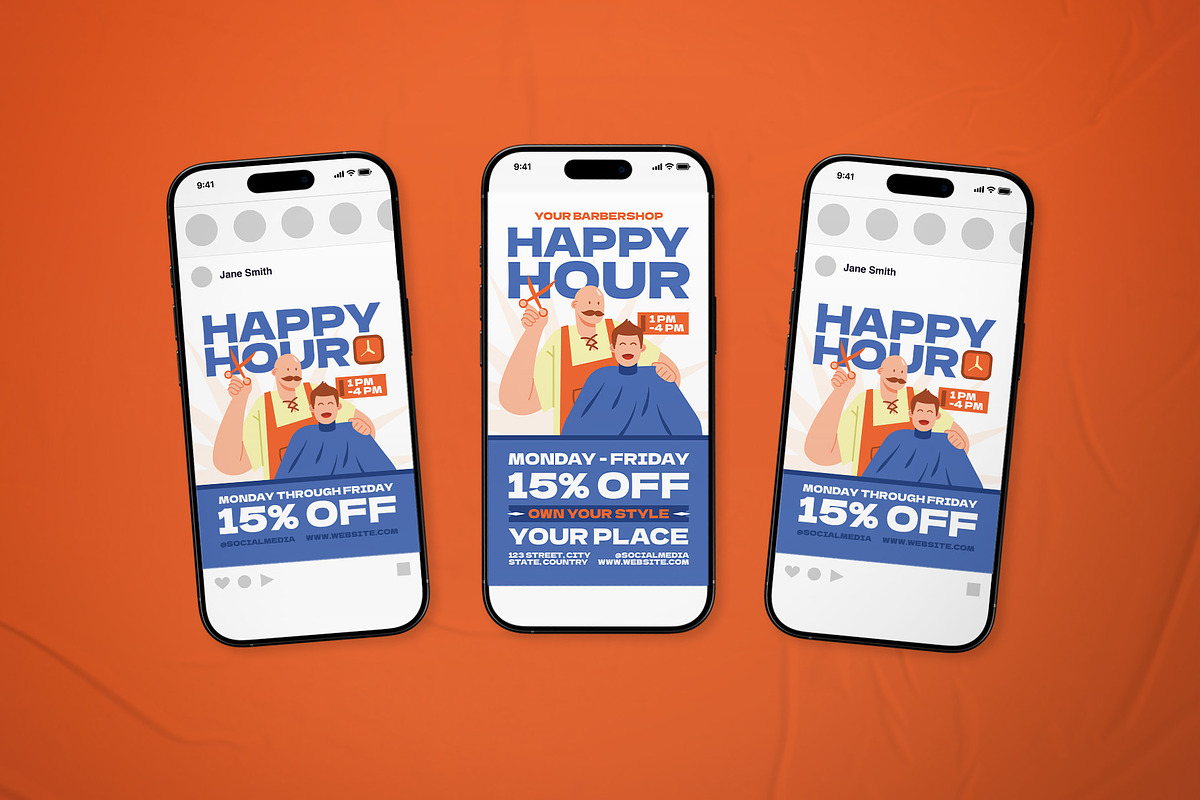 Happy Hour Barber Flyer Set, a Flyer Template by The Good Store (Photo 2 of 2)
