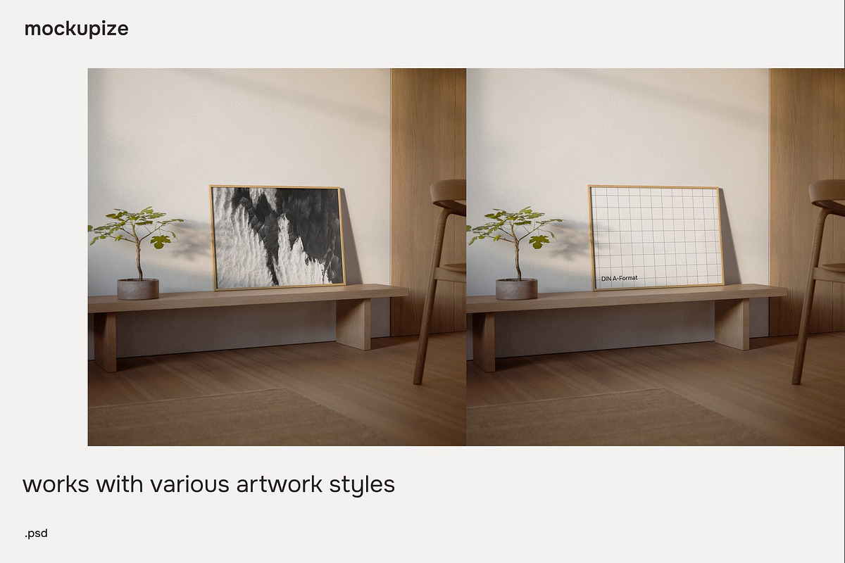 Japandi DIN A Horizontal Mockup, a Household Mockup by mockupize (Photo 7 of 7)