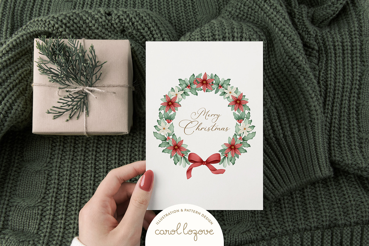 Watercolor Whimsical Christmas Set, a Decorative Illustration by Carol Lozove (Photo 18 of 44)
