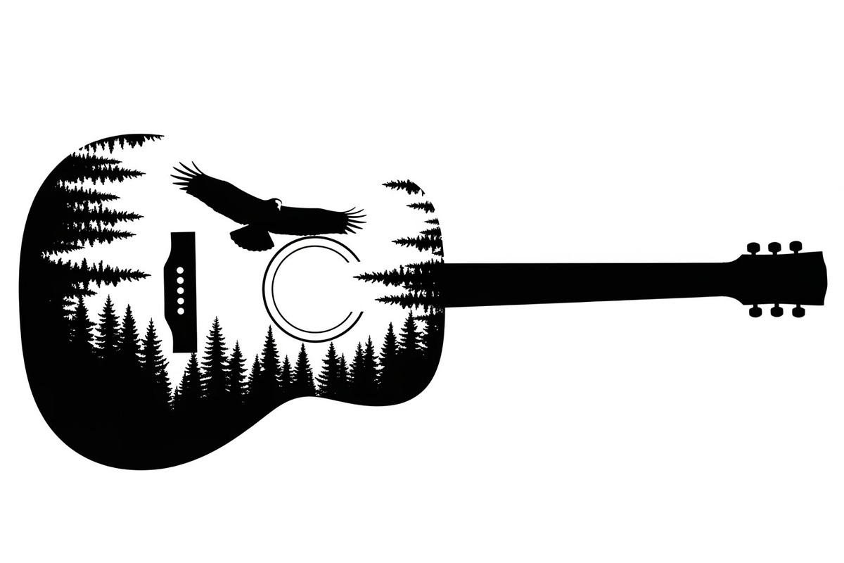 Nature Landscape Guitar Silhouette, an Object Illustration by Creativeshirt (Photo 3 of 31)