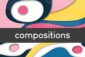 Abstract compositions and cards set