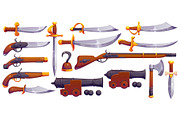 Cartoon pirate weapons, muskets, an Illustration by Vector Tradition (Thumbnail 3 of 3)