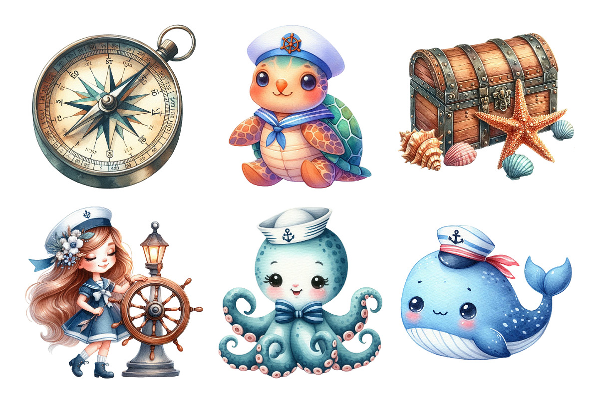 Cute Little Sailor Clipart, an Illustration by Daily.Designs (Photo 5 of 5)