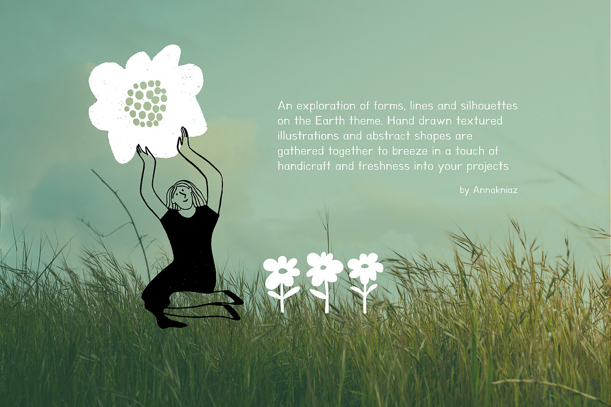 Mother Earth vector shapes and lines, a Decorative Illustration by Annakniaz (Photo 2 of 15)