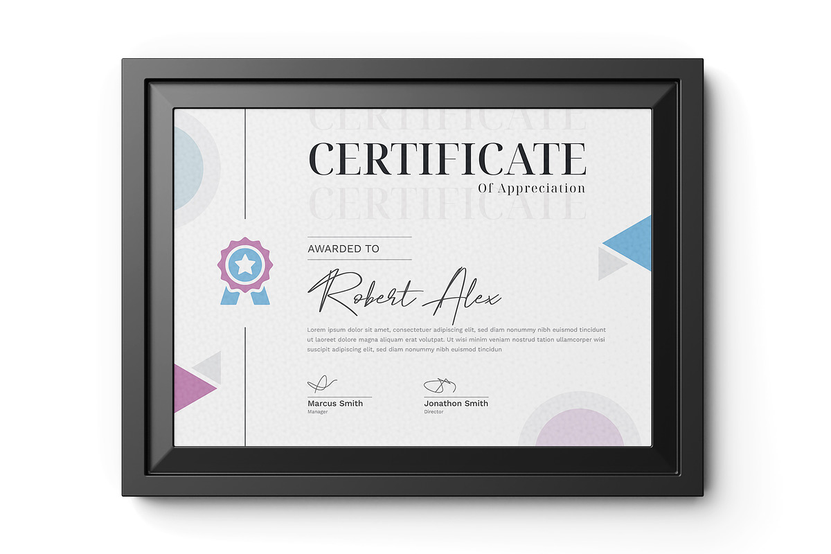 Modern Certificate Template, a Stationery Template by Pixelpick (Photo 3 of 4)