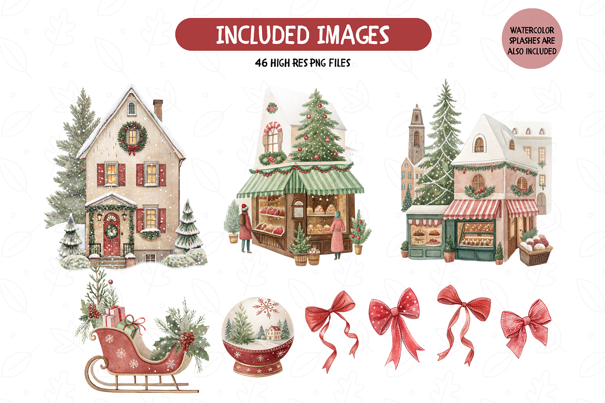 Classic Christmas Watercolor Set, an Illustration by TatiMockup (Photo 4 of 7)