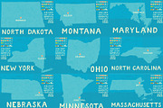 Maps of All 50 United States, a Person Illustration by retrorocket (Thumbnail 8 of 8)