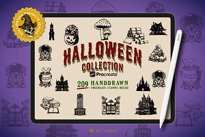 Halloween 209 Stamps Collection