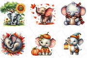 Watercolor Autumn Elephant Clipart, an Illustration by DreamPrint404 (Thumbnail 4 of 6)