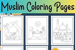 Islamic Coloring Book For Kids Ages, an Education Illustration by Sourcedigi