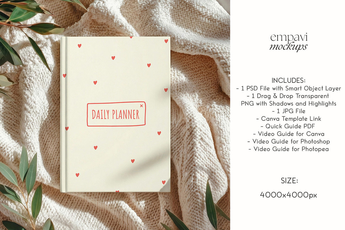 Hardcover Journal Matte Mockup, an Advertising Mockup by EmpaviMockups (Photo 4 of 7)