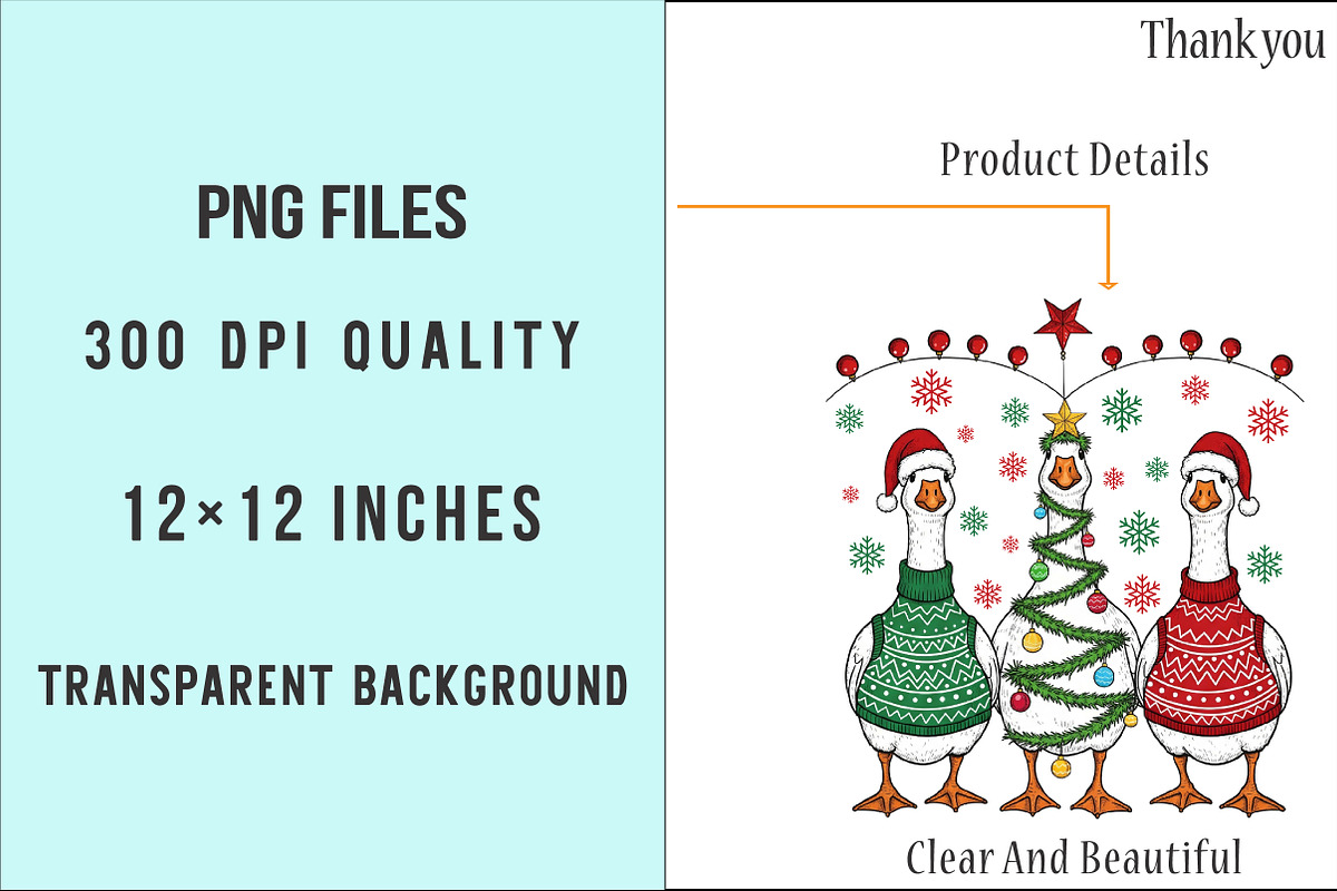 Funny Christmas Goose Png, Christmas, an Illustration by SinaCreation (Photo 6 of 7)