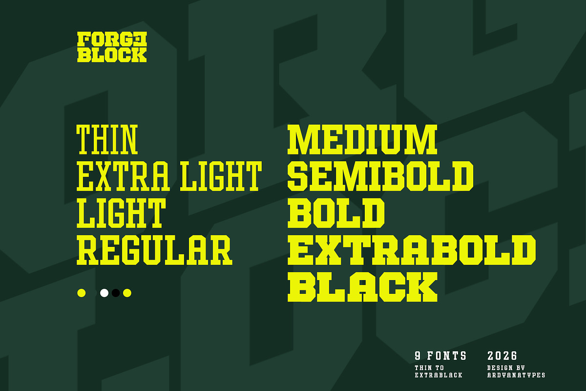 Forge Block – A Bold Typeface Forged, a Slab Serif Font by Ardyanatypes (Photo 6 of 9)