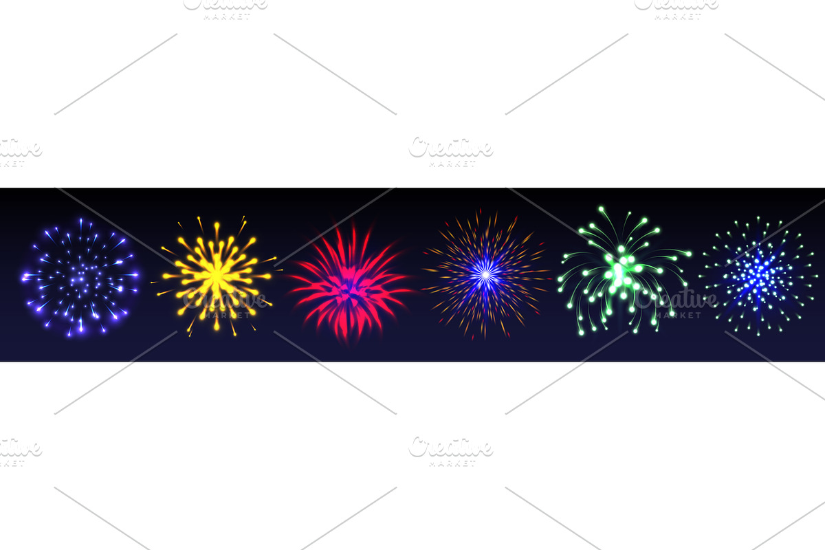 Firework explosion effects set, an Illustration by art PVP - market